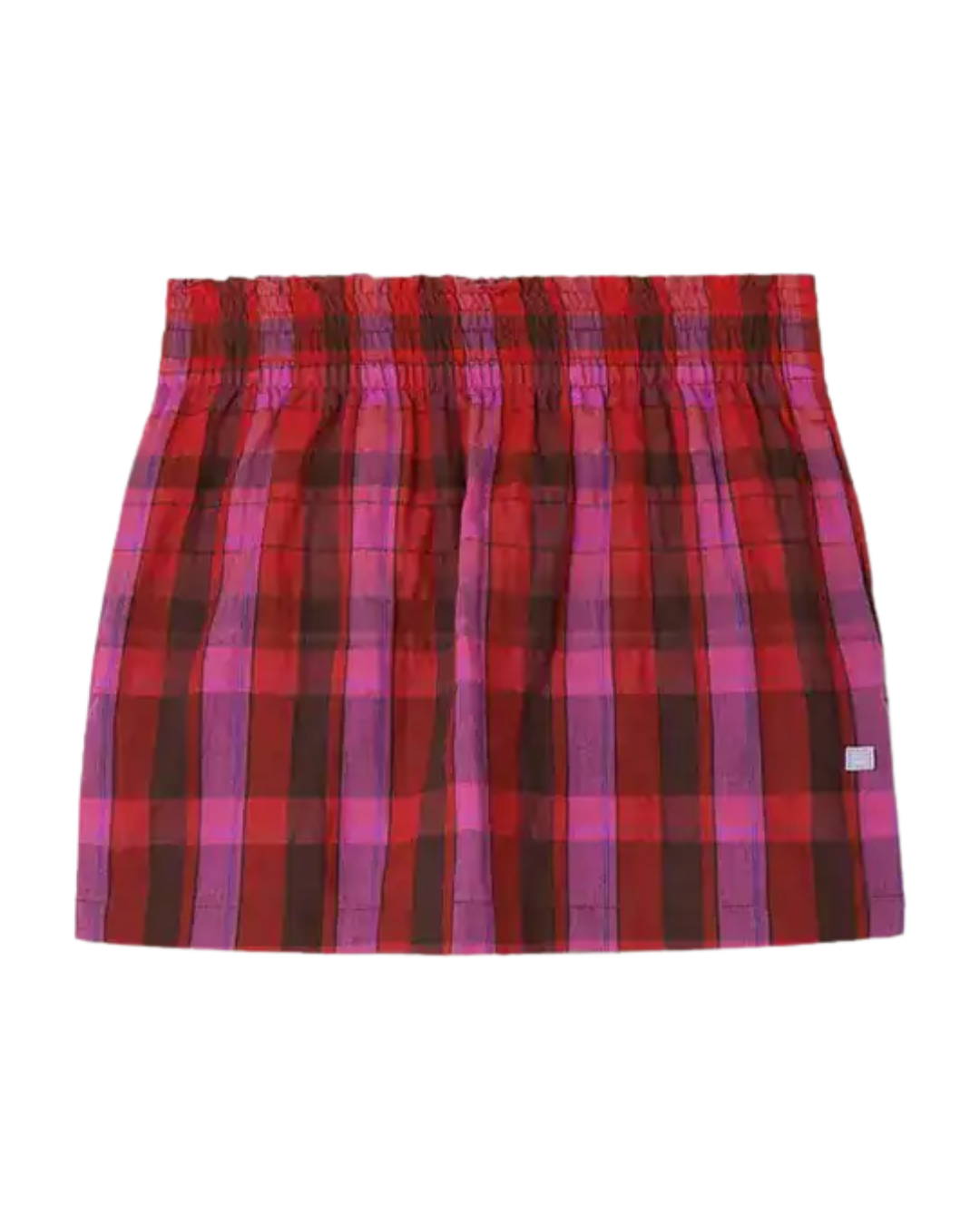Acne Studios Red Pink Check Skirt