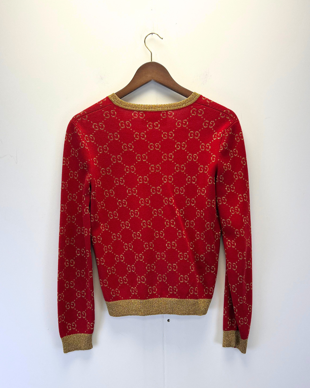Gucci Red Monogram Sweater