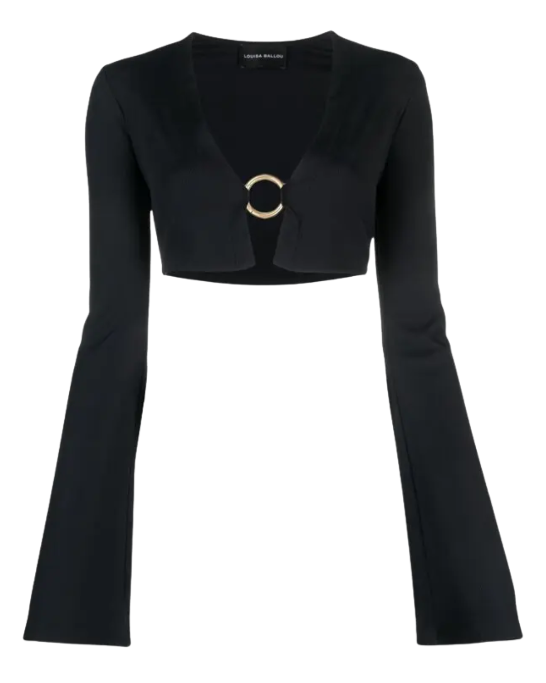 Louisa Ballou Ribbed Cropped Cardigan Top