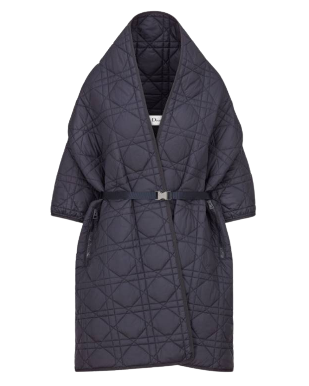 Dior Navy Blue Macro Cannage Quilted Shawl