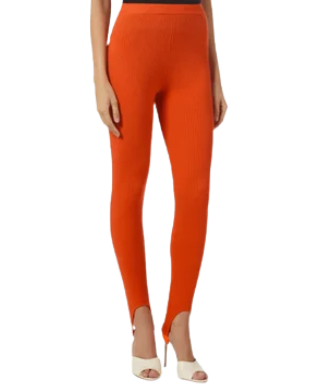 Izaak Azanei Orange Ribbed Leggings