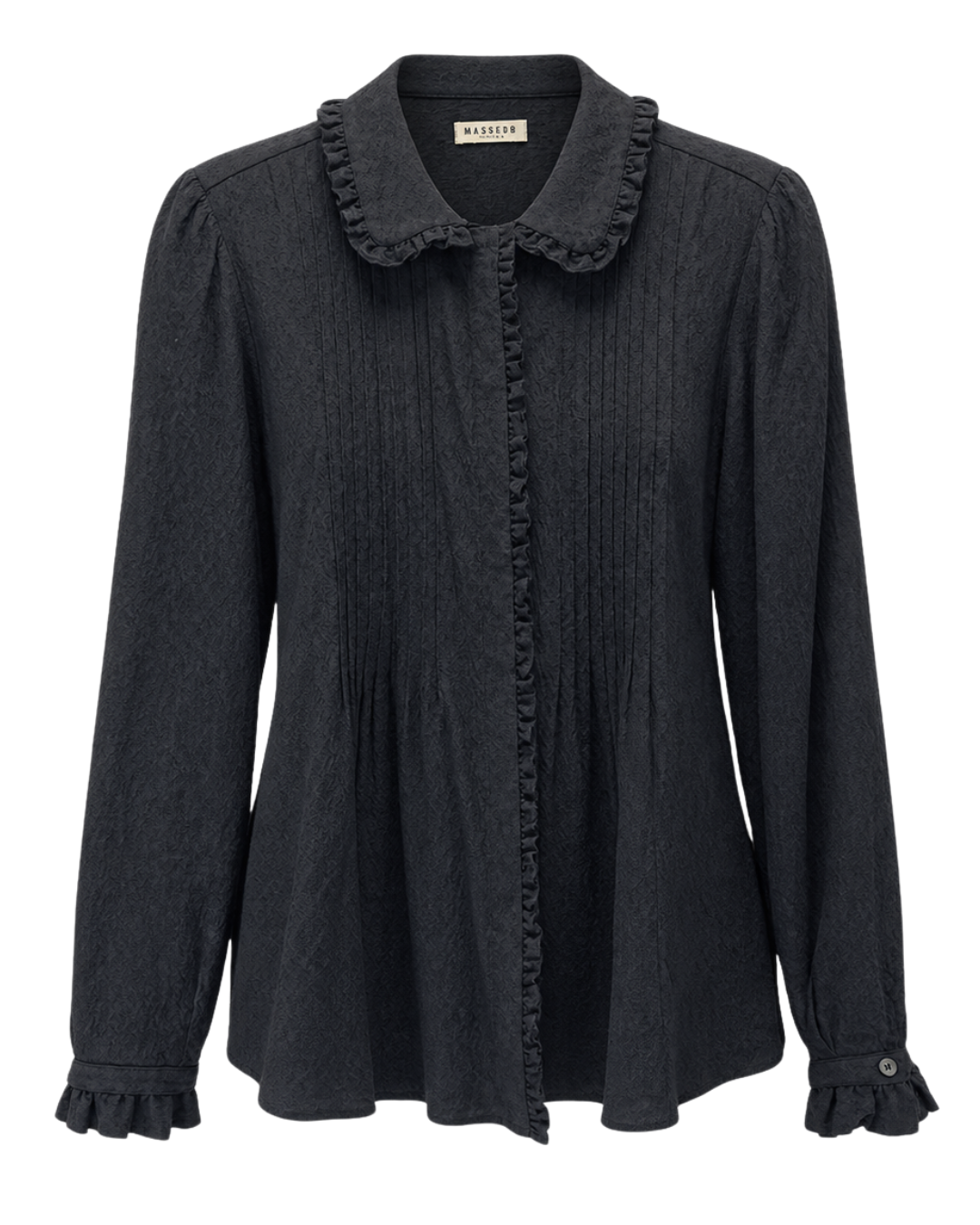 Masscob Black Long Sleeve Silk Shirt