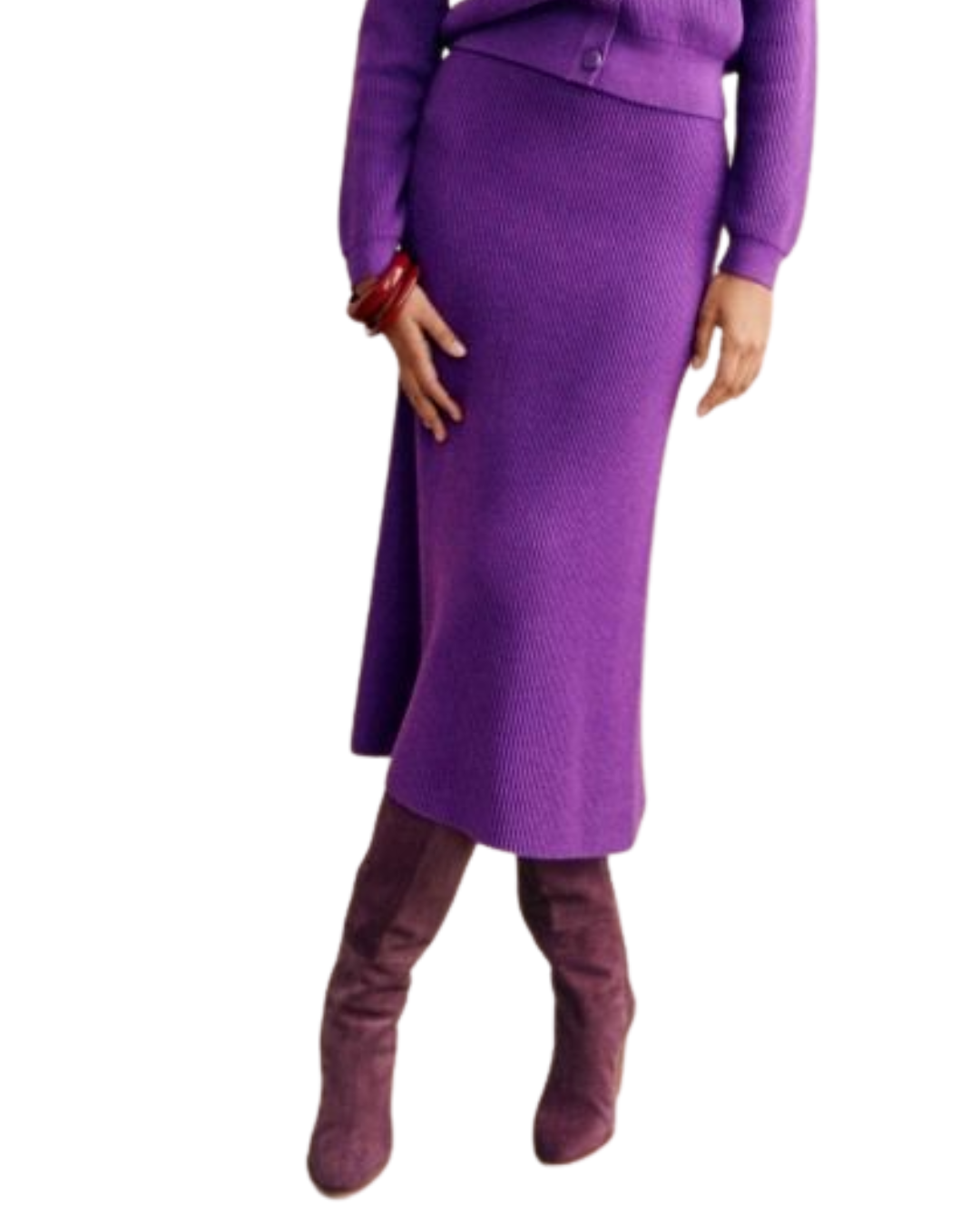 Sezane Purple Knit Skirt