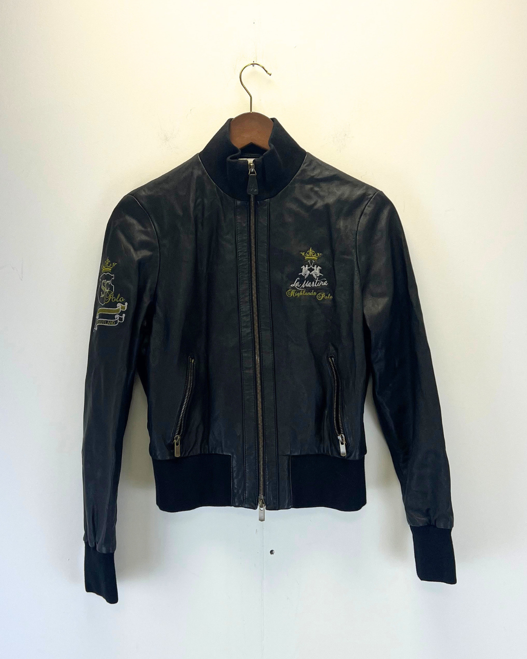 La Martina Polo Club Black Leather Jacket