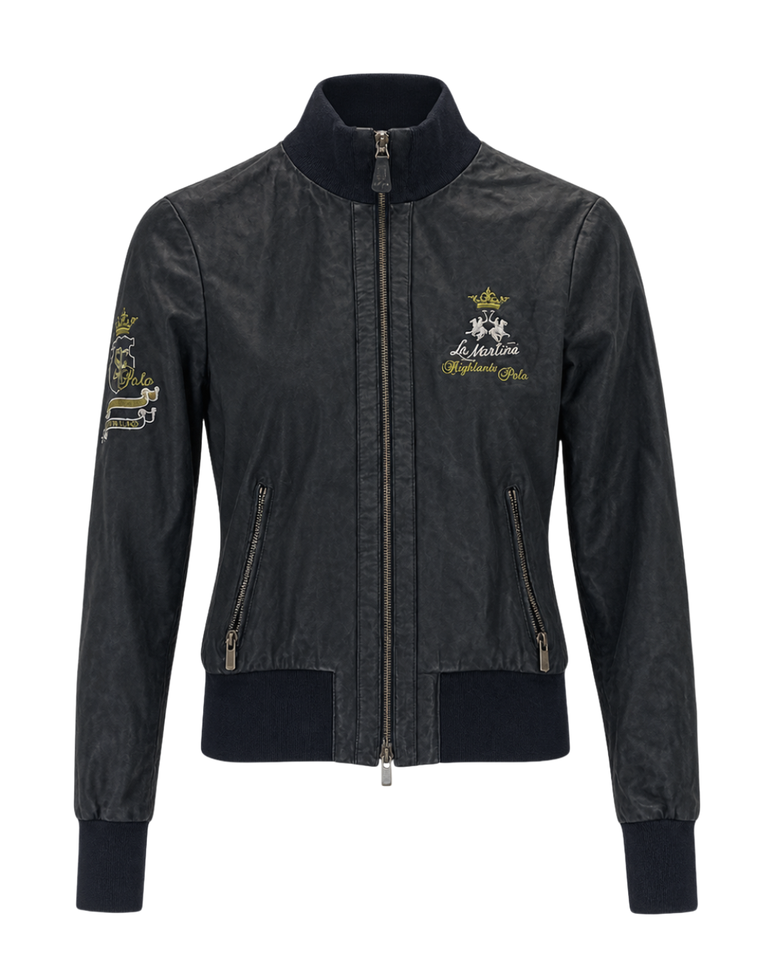 La Martina Polo Club Black Leather Jacket