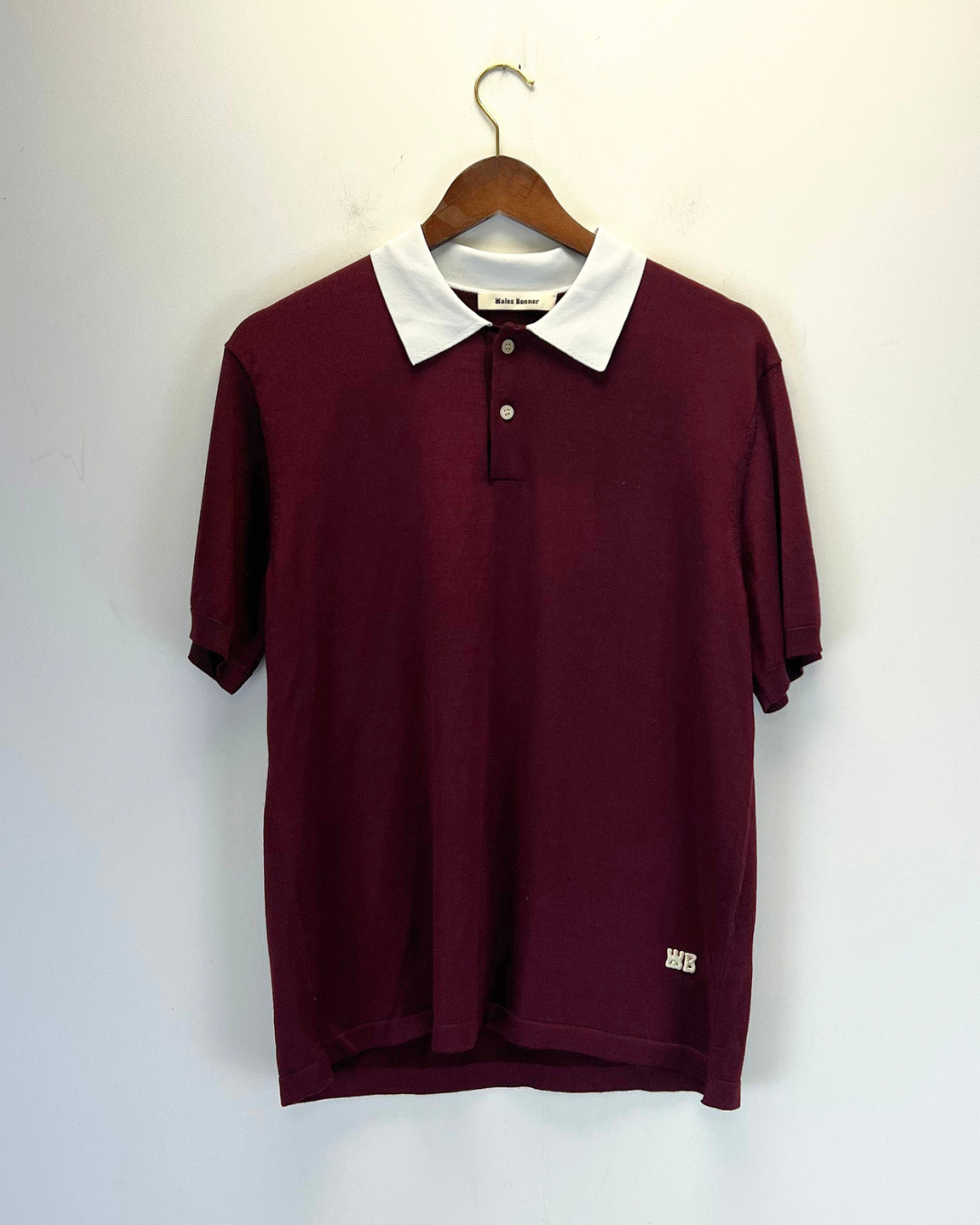 Wales Bonner Burgundy Knit Polo Top