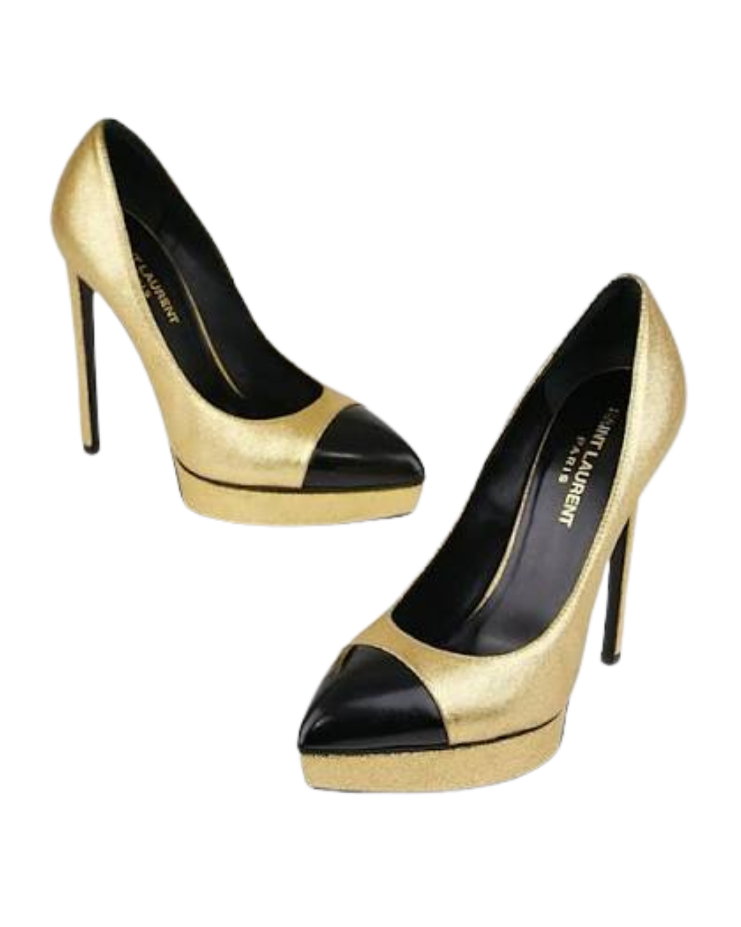 Saint Laurent Gold Platform Heels