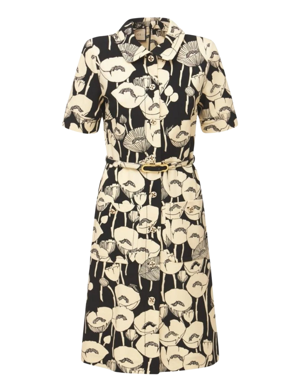 Gucci Black And Cream Poppy Dress