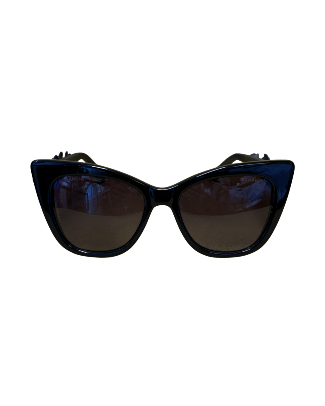 Chanel Black Camellia Flower Sunglasses