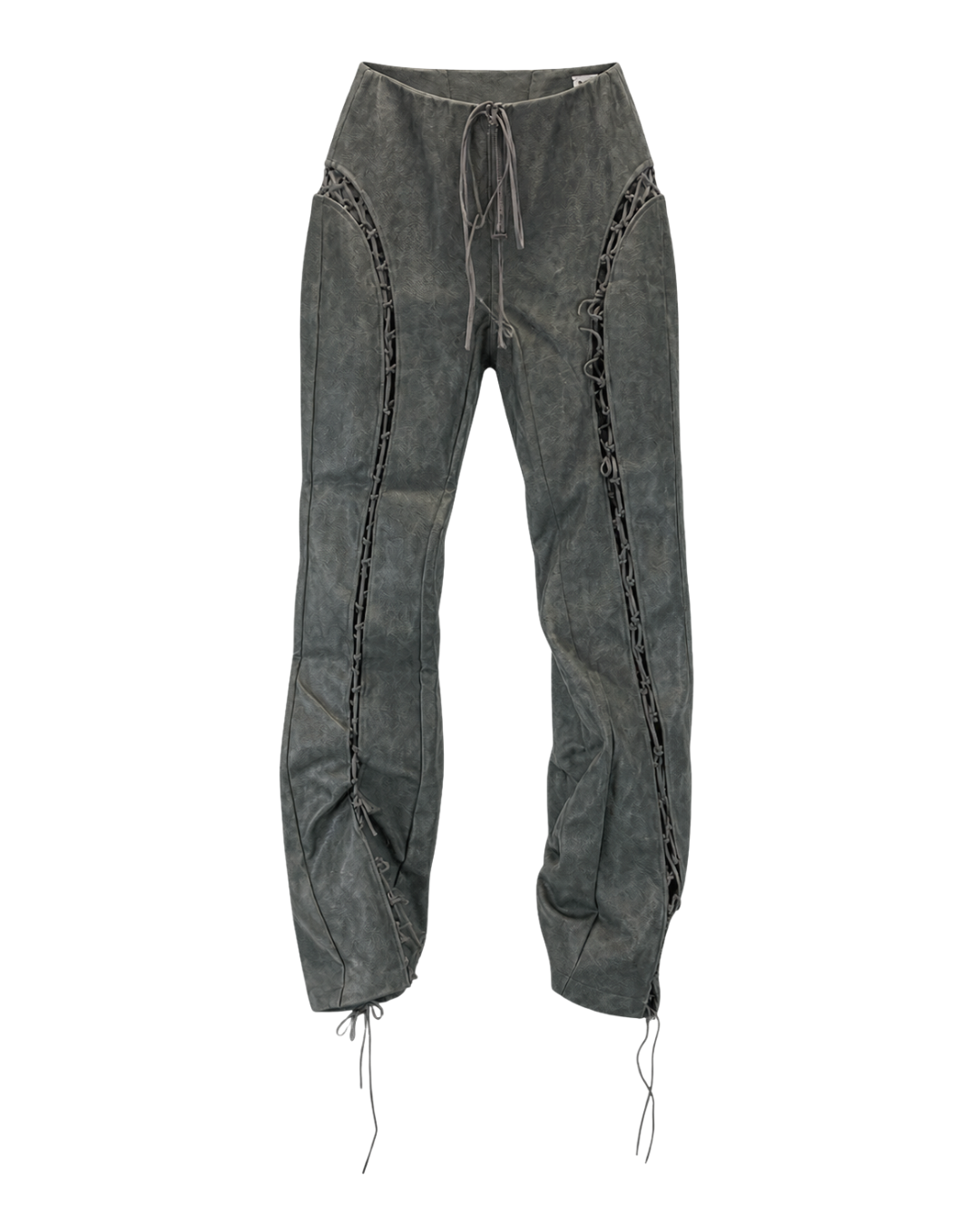 A Vintage Fit Grey Faux Leather Trousers