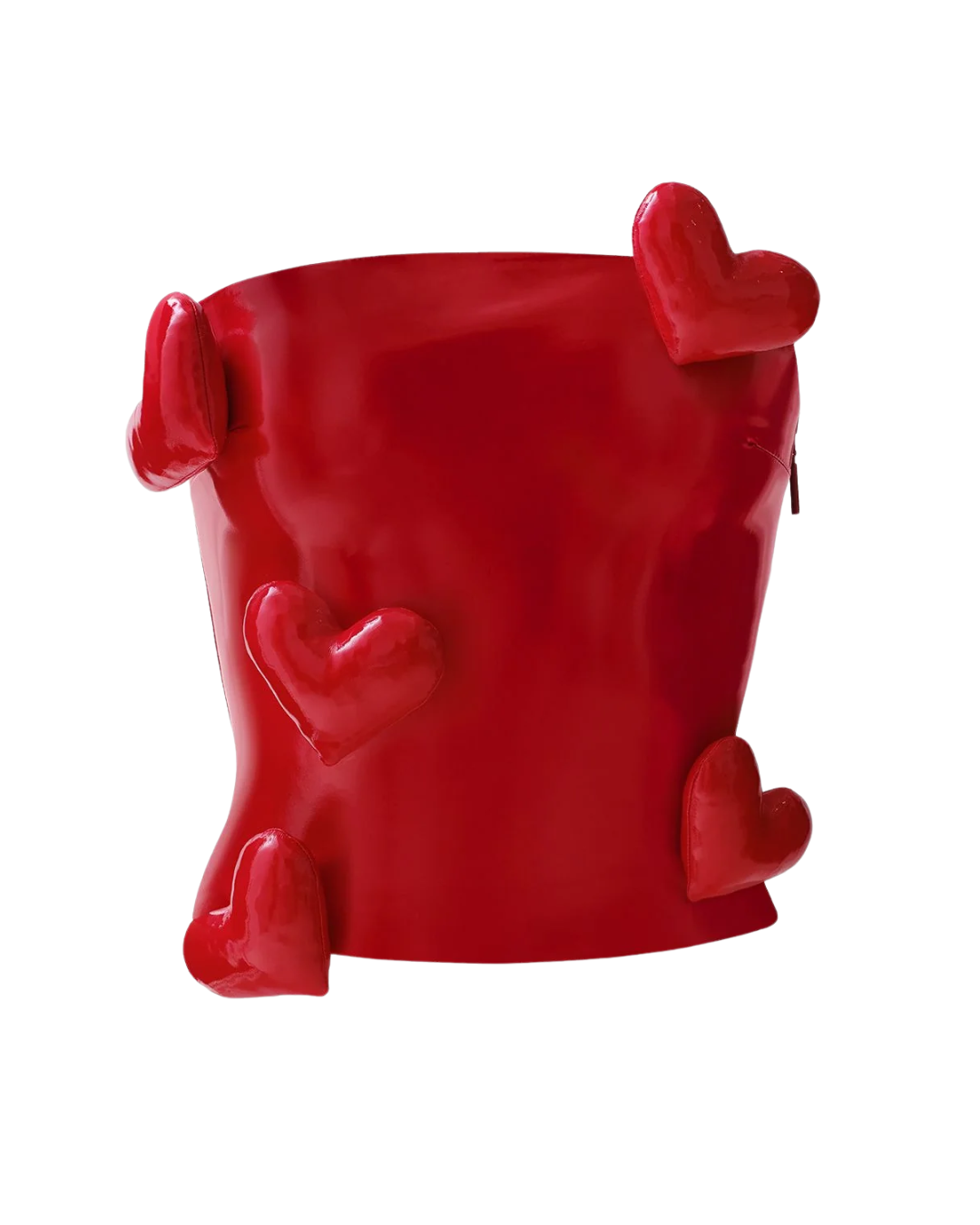 Cult Naked Love Killa Red Patent Heart Bandeau Top