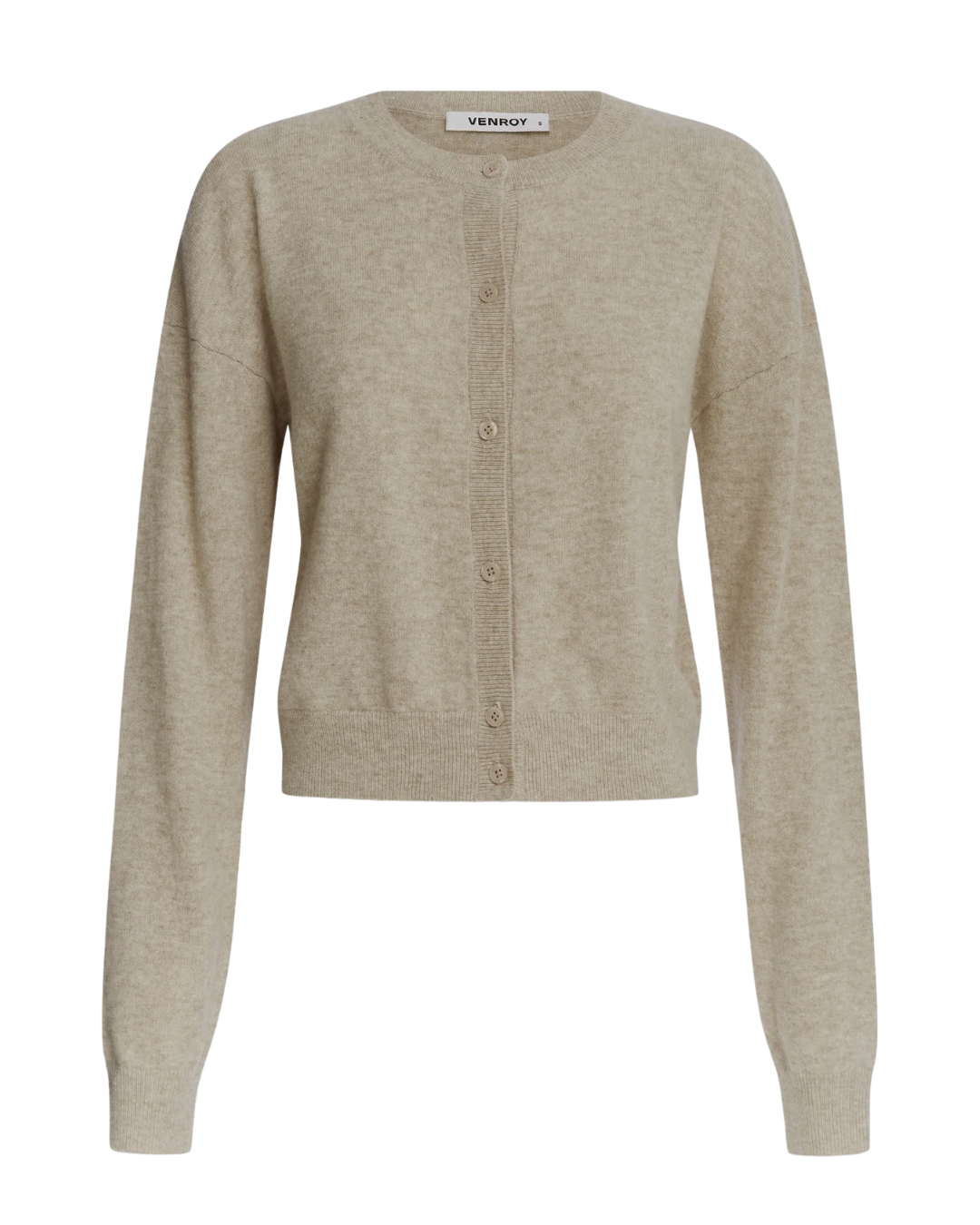 Venroy Beige Drop Shoulder Cashmere Cardigan
