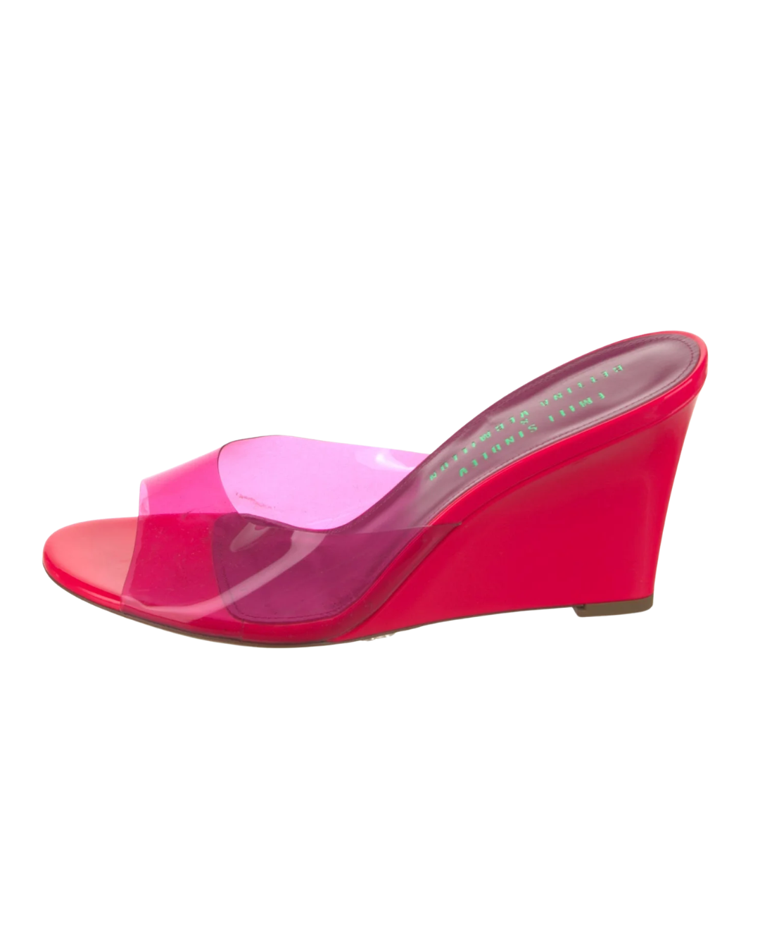 Emili Sindlev x Bettina Vermillon Hot Pink Britney Wedge Mules