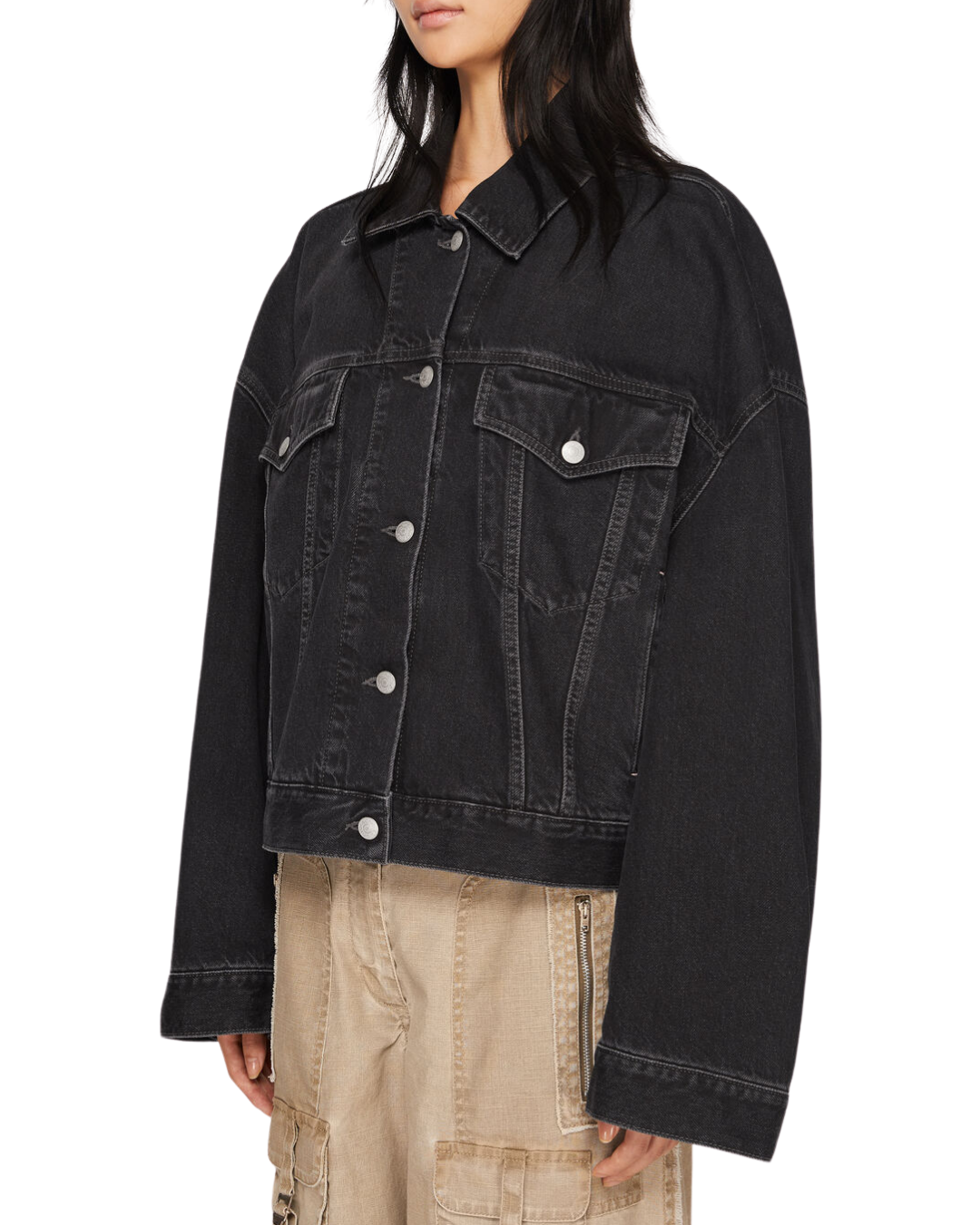 Acne Studios Grey Denim Oversized Jacket