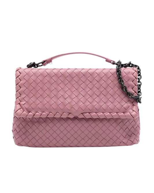 Bottega Veneta Dusky Pink Intrecciato Olimpia Shoulder Bag