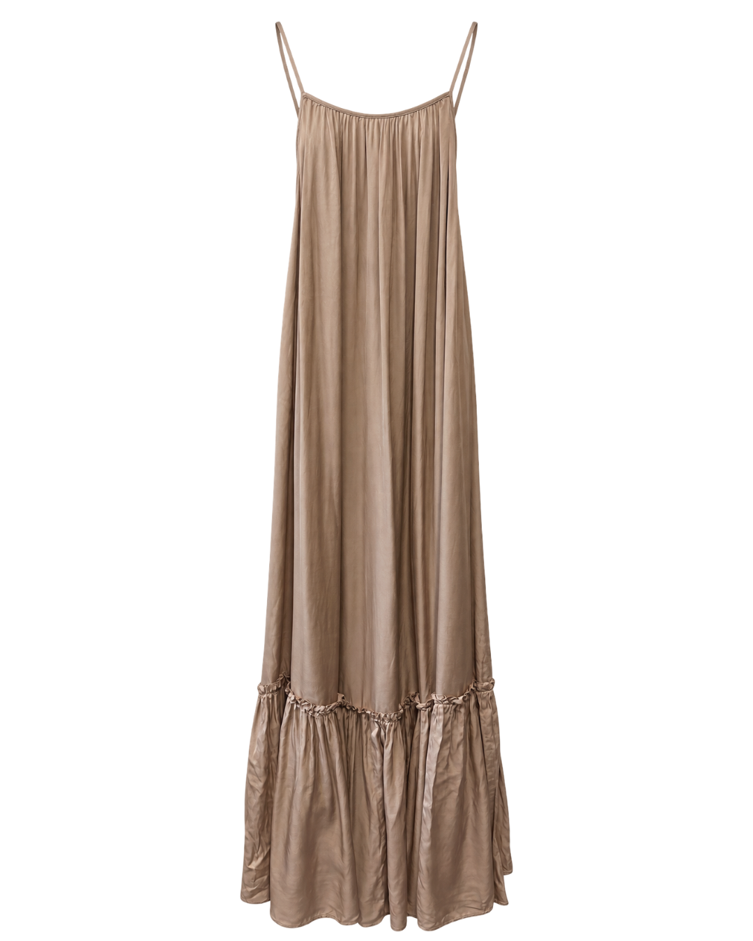 Greek Archaic Kori beige satin maxi dress