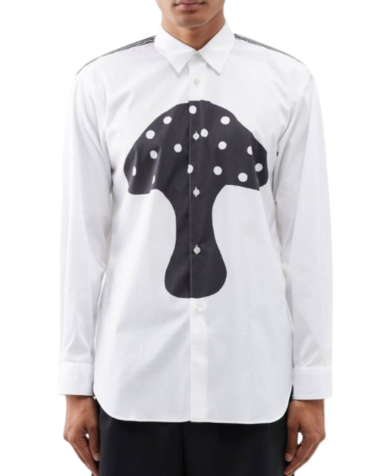 Comme Des Garcons Monochrome Polka Dot Stripe Shirt