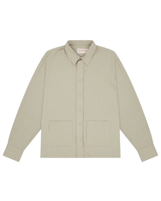 Five By Flynn Beige Stripe Long Sleeve Shirt