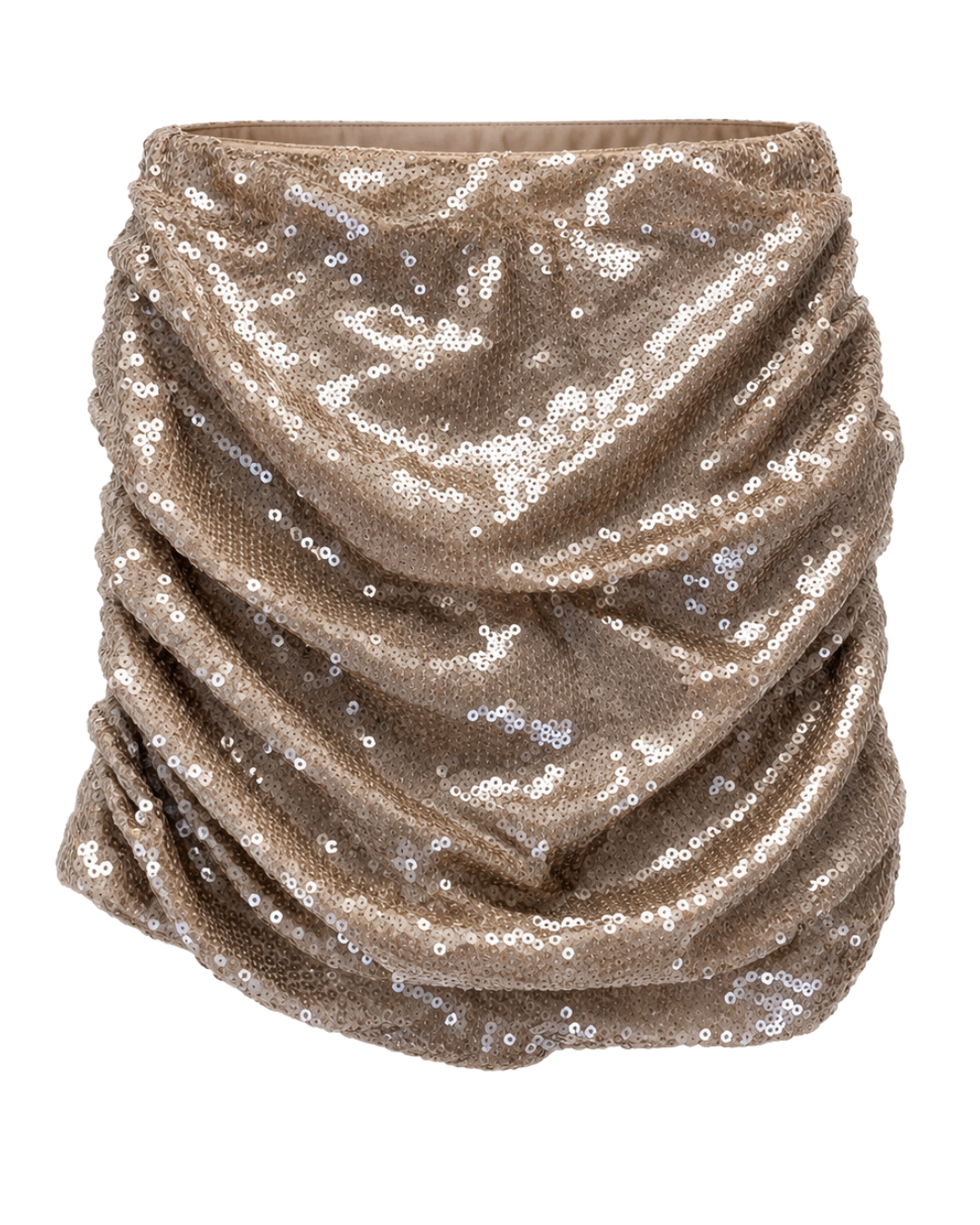 KHY Champagne Beige Sequin Mini Skirt