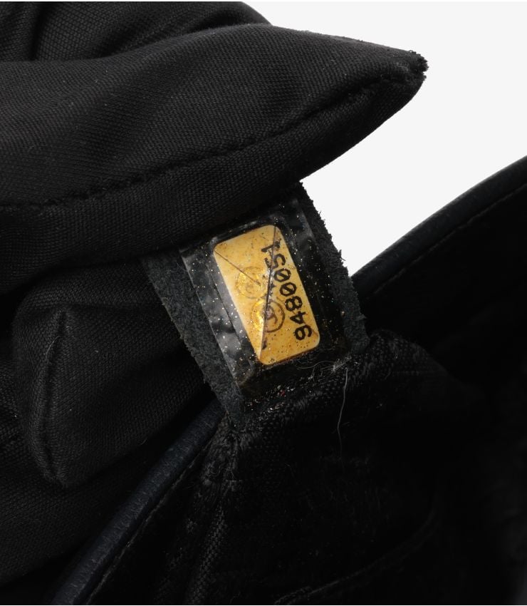 Chanel Black Lambskin Leather Chain Around Logo Pochette