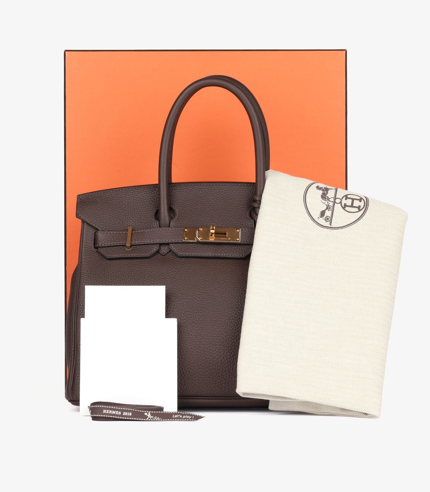 Hermès Chocolat Togo Leather Birkin 30cm Retourne