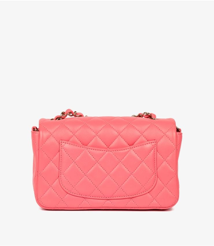 Chanel Pink Quilted Lambskin Rectangular Mini Flap Bag