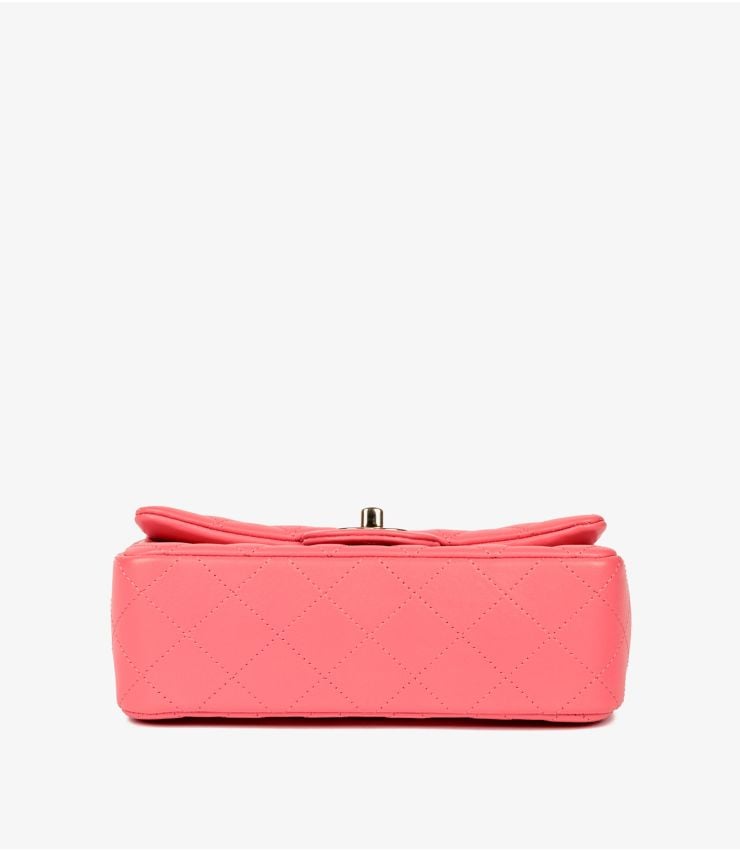 Chanel Pink Quilted Lambskin Rectangular Mini Flap Bag