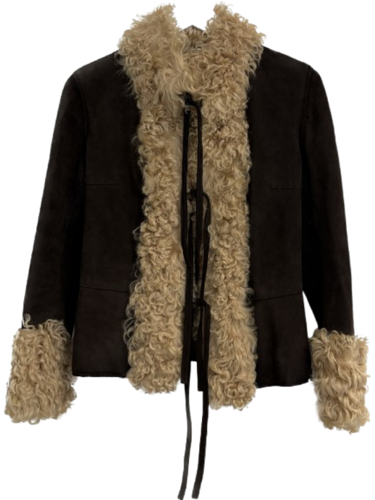 Dolce & Gabbana Brown Suede Jacket With Fur Trim (pre-owned)