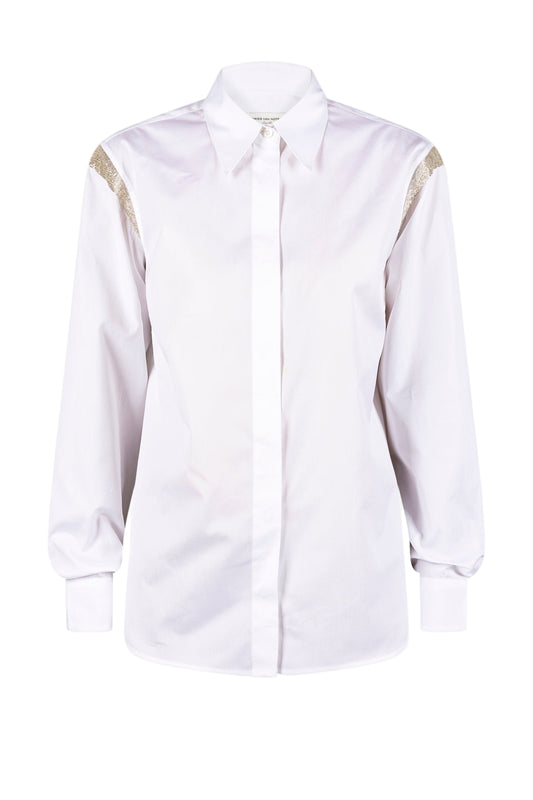 Dries Van Noten White Embellished Shirt (pre-owned)