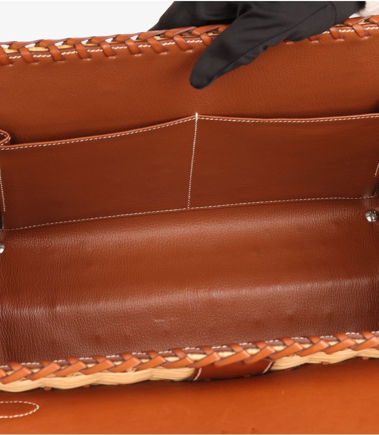 Hermès Barenia Leather & Wicker Kelly 35cm Picnic