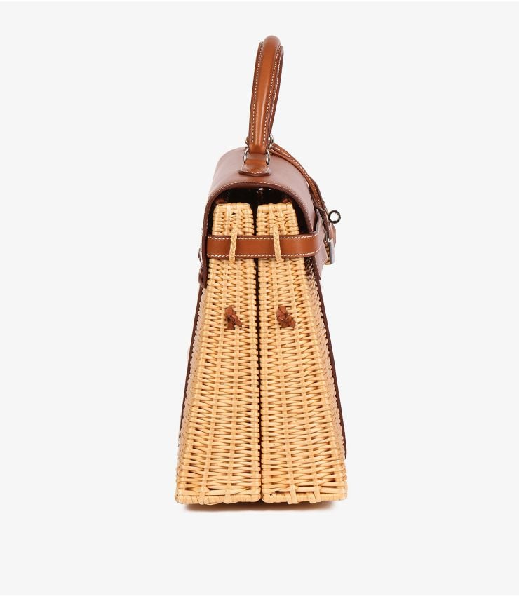 Hermès Barenia Leather & Wicker Kelly 35cm Picnic