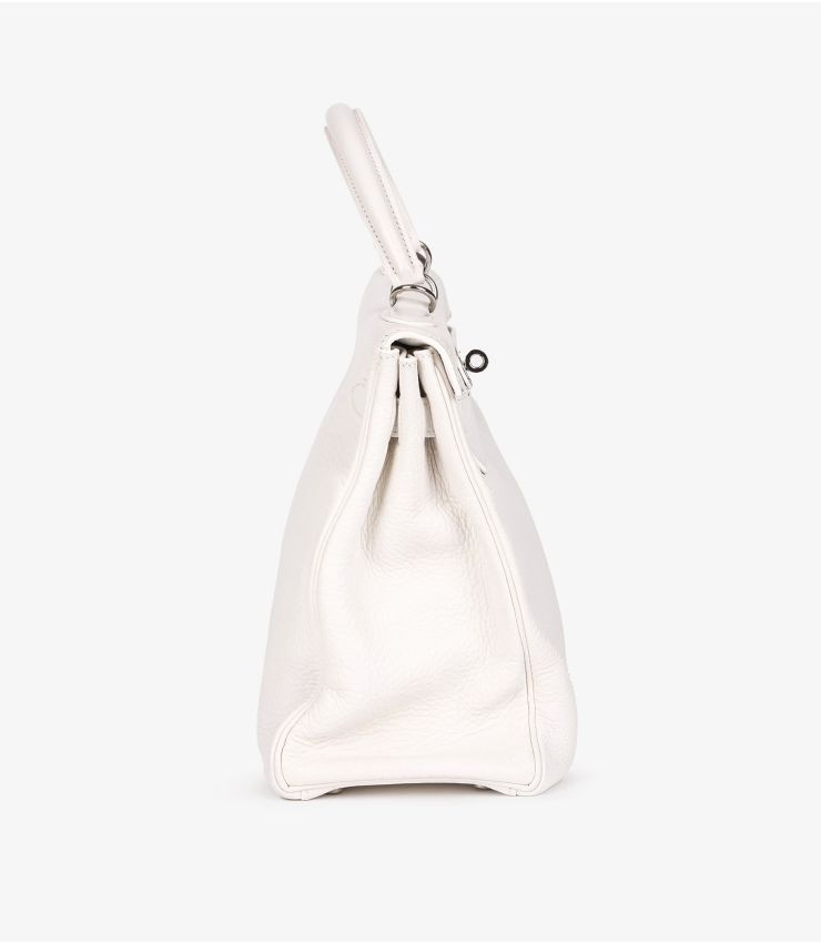 Hermès White Clemence Leather Vintage Kelly 32cm Retourne
