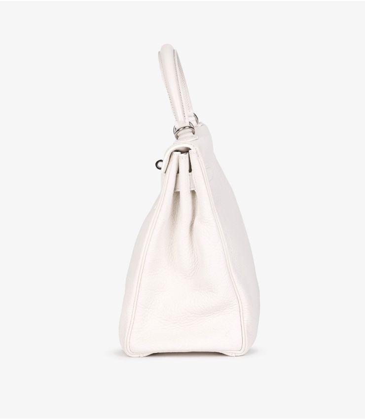 Hermès White Clemence Leather Vintage Kelly 32cm Retourne