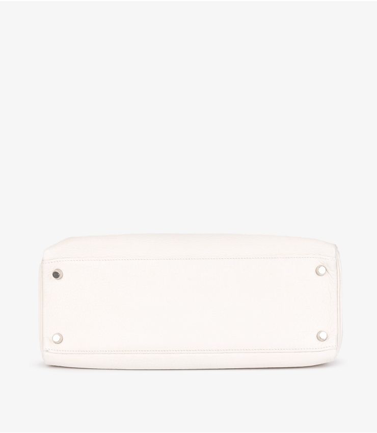 Hermès White Clemence Leather Vintage Kelly 32cm Retourne
