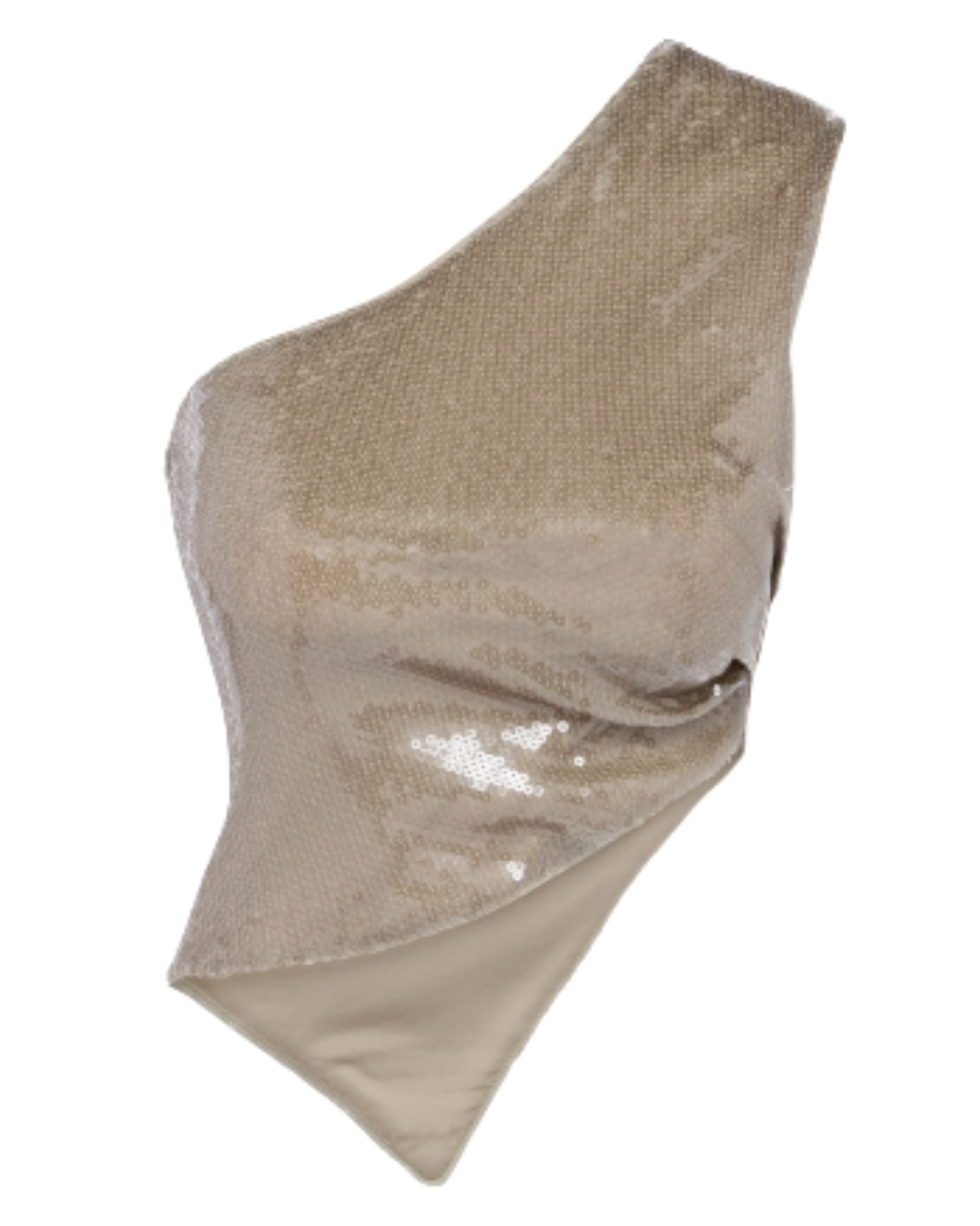 KHY beige sequin one shoulder top