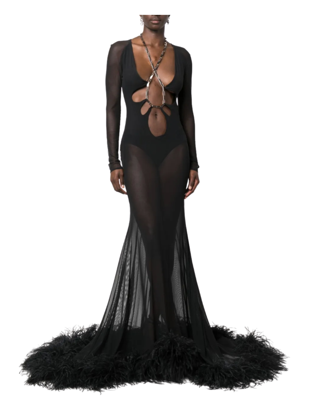 The Attico Karen Black Long Dress