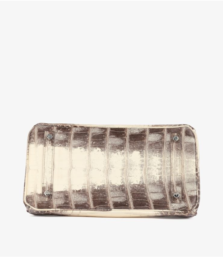 Hermès Blanc Himalaya Matte Niloticus Crocodile Leather Birkin 30cm Retourne