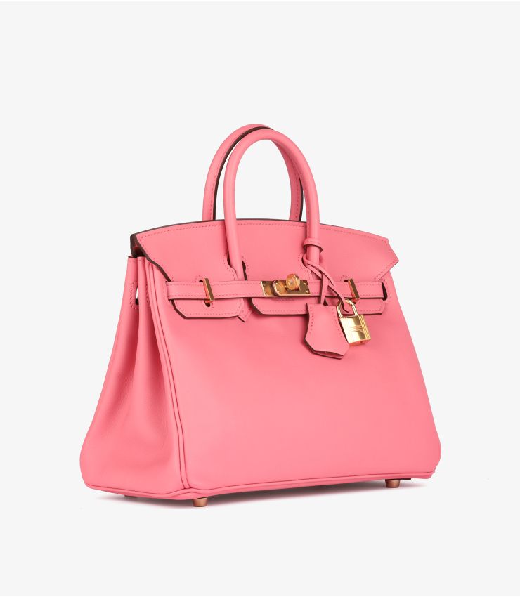 Hermès Rose Lipstick Swift Leather Birkin 25cm Retourne