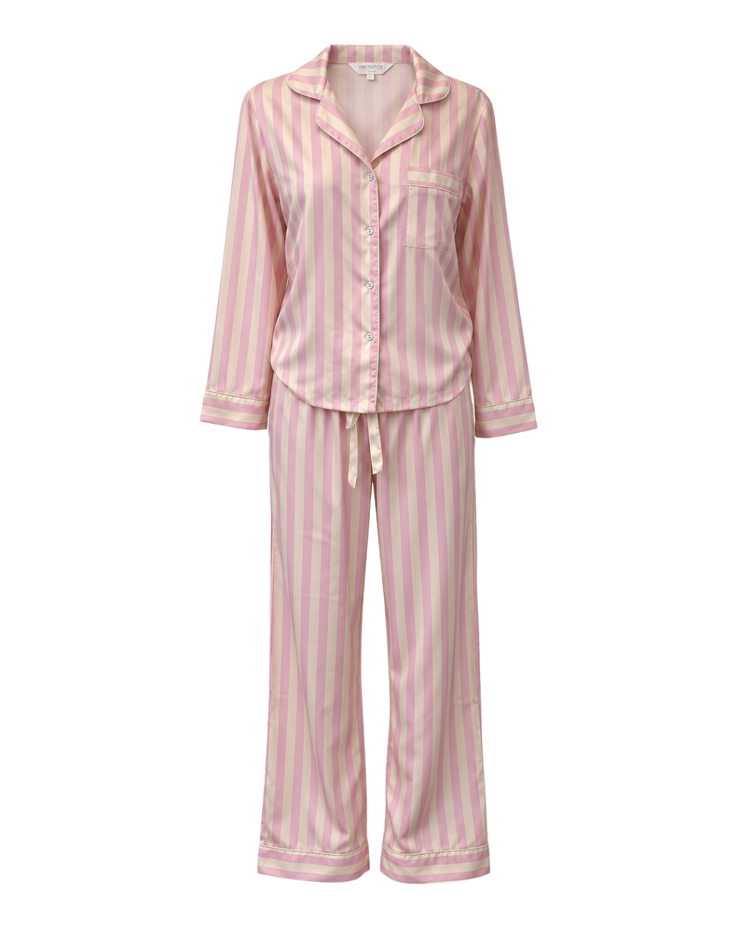 The Nap Co Pink Striped PJ Set With Dressing gown