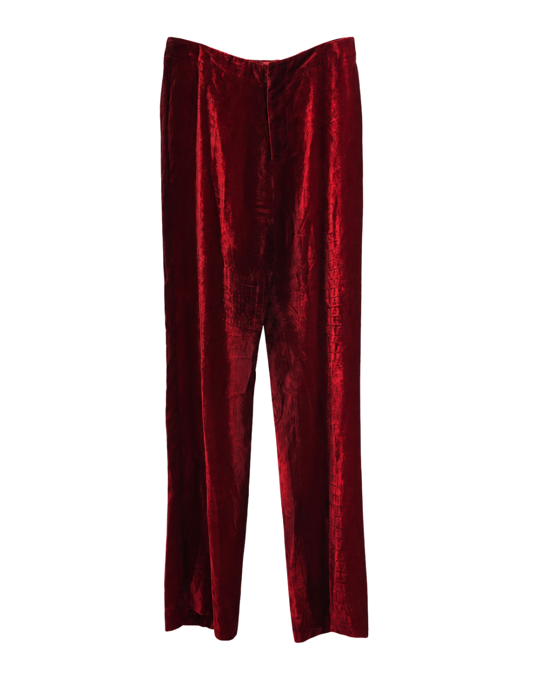 Jean Paul Gaultier Croc Red Velour Trousers