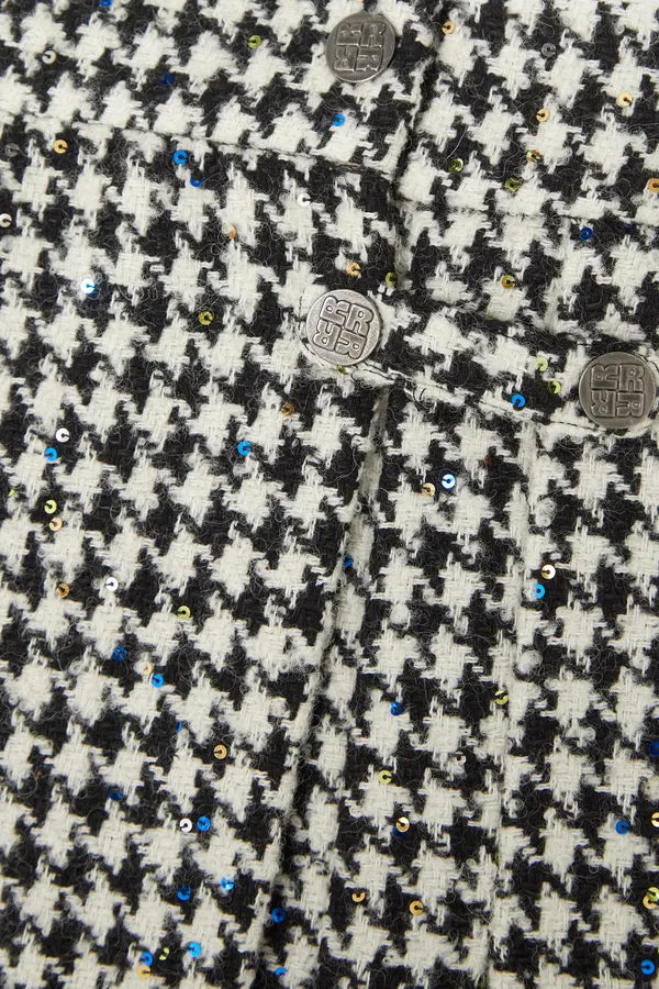 Rotate by Birger Christensen Sadie Sequin Houndstooth Tweed Skirt