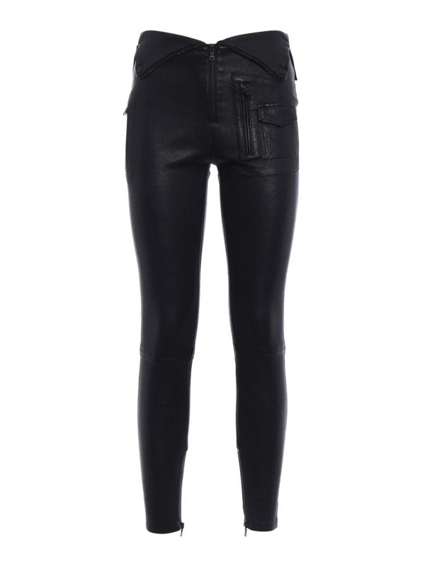 RTA Diavolina Black Skinny Leather Trousers