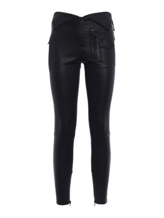 RTA Diavolina Black Skinny Leather Trousers