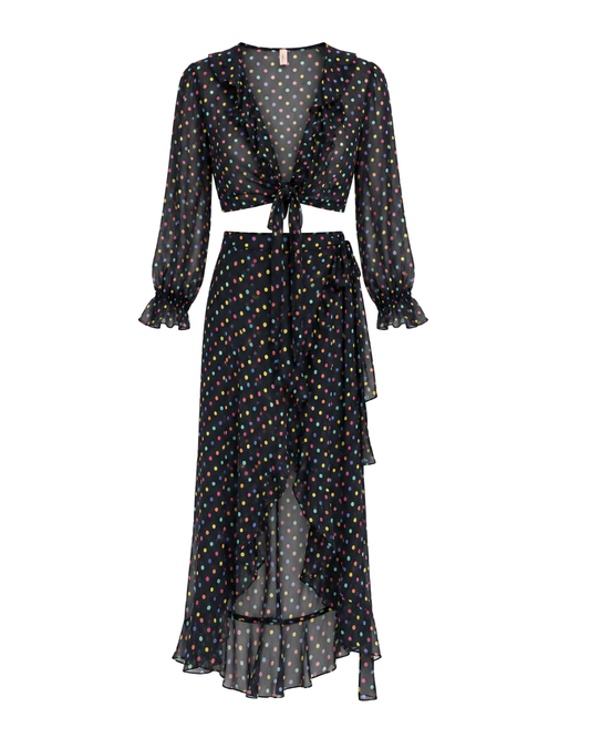 Agent Provocateur polka dot skirt and top set