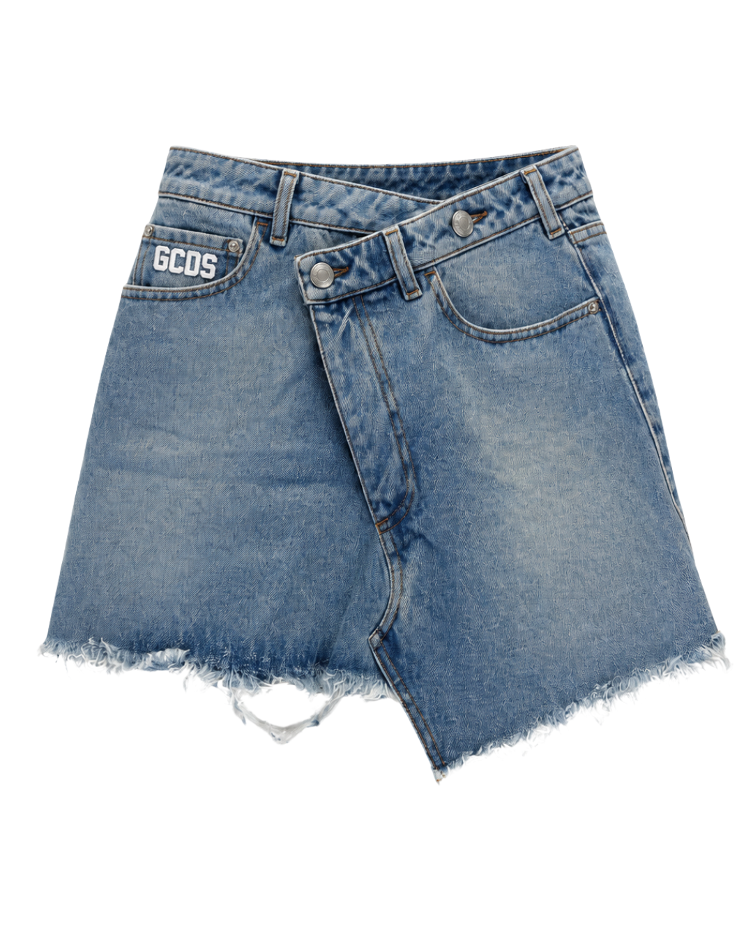GCDS blue denim mini skirt